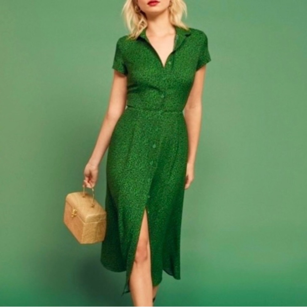 Reformation Wilma button midi dress in jitterbug pattern Size 4